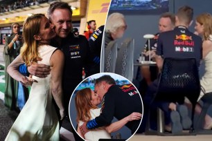 Christian Horner and Geri Halliwell have apparent deep conversation amid his sexting scandal: video
