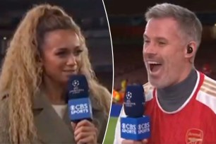 Former Liverpool star-turned-pundit Jamie Carragher sparked one of the most cringeworthy moments during CBS Sports' Champions League coverage on Tuesday. 