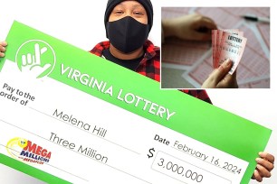 Portsmouth resident Melena Hill, lottery ticket