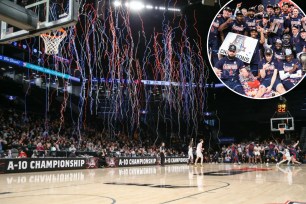 Confetti at A-10 championship goes off prematurely in second half prior to Duquesne victory