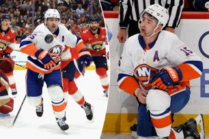 After recording his milestone 4,000th hit, building on an NHL record he set last year, Cal Clutterbuck sat at his locker in the bowels of Amerant Bank Arena, his lip swelling and blood visible on the side of his neck.