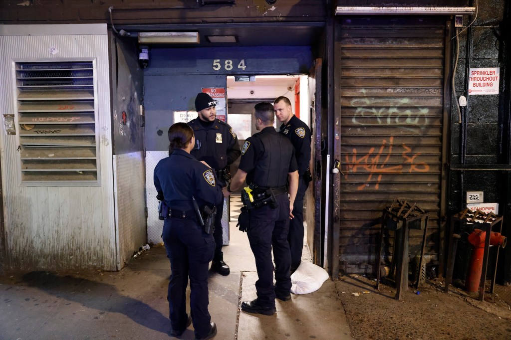 NYPD at the scene of shooting at 584 8th Ave.