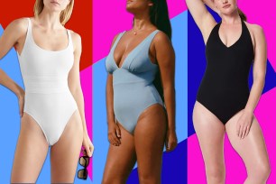 Women in swimsuits collage.