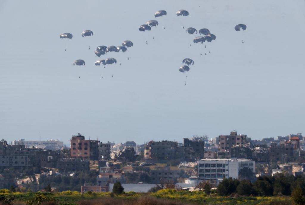 The US continues to call for more aid to be allowed into Gaza as it delivered its latest airdrop Tuesday. 