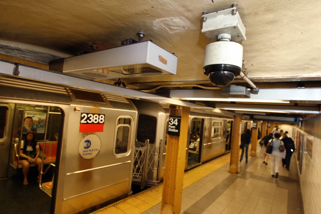 Cameras at Penn Station in New York City.