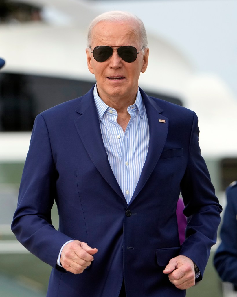 President Joe Biden walks to talk to reporters before leaving Andrews Air Force Base, Md., Friday, March 8, 2024, to travel to Philadelphia for a campaign event.