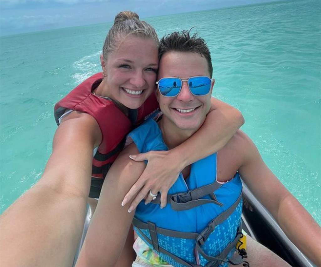 San Francisco 49ers quarterback Brock Purdy and his wife Jenna Purdy Turks and Caicos in March 2024. 