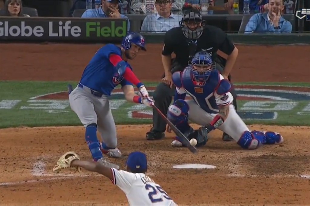 A foul ball wasn't called when Miles Mastrobuoni made contact with a pitch in the ninth inning Thursday.