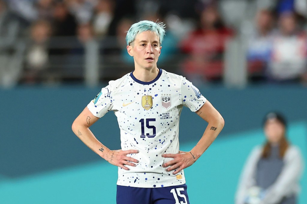 Megan Rapinoe is pictured during the World Cup in August 2023.
