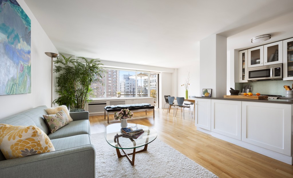 Interior of the condo's living room. 