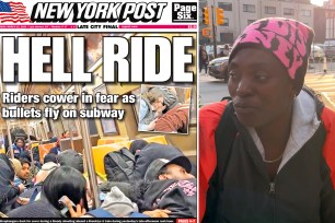 A composite photo of a post headline, "Hell Ride" and a photo of Sherri Paul