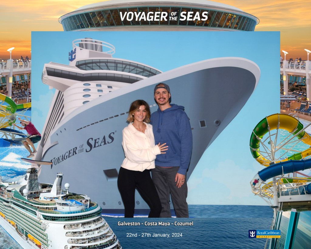 Alisha and Nate Downey, 31, from Denver, Colorado, on a Royal Caribbean cruise. 