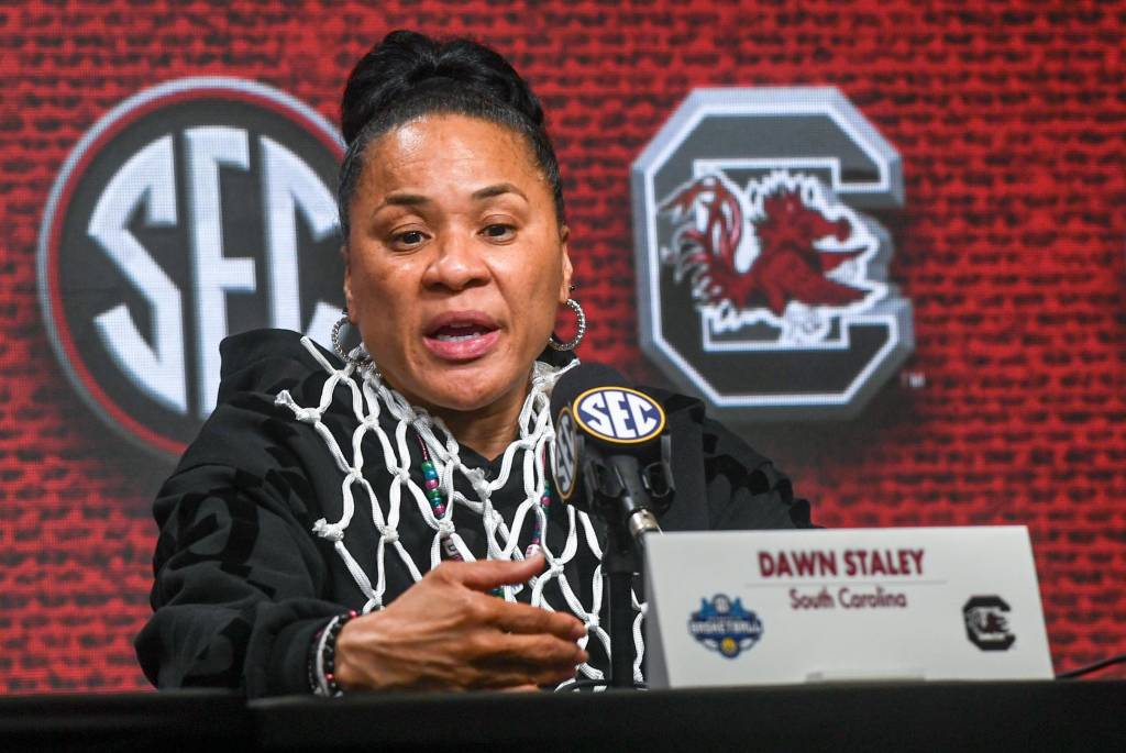 Dawn Staley was furious that a CBS Sports Radio host called Kamilla Cardoso 'the giant Brazilian woman from South Carolina that knocks people over.'