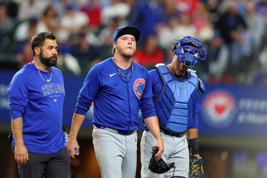 Justin Steele allowed one run against the Rangers before exiting.