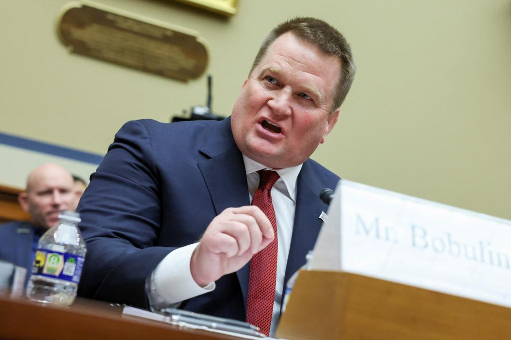 Tony Bobulinski, a former Hunter Biden business associate, speaks during a House Oversight and Accountability Committee hearing as part of the House of Republicans' impeachment probe into U.S. President Joe Biden, on Capitol Hill in Washington, U.S., March 20, 2024.