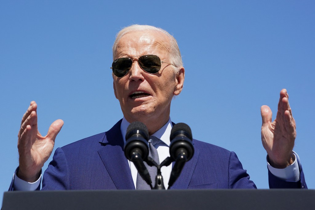 President Joe Biden speaks, as he announces a preliminary agreement with Intel for a major CHIPS and Science Act award, during a visit to the Intel Ocotillo Campus, in Chandler, Arizona, U.S., March 20, 2024.