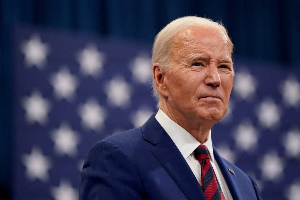 President Joe Biden looks on during his visit at the Chavis Community Center in Raleigh, North Carolina, U.S., March 26, 2024.