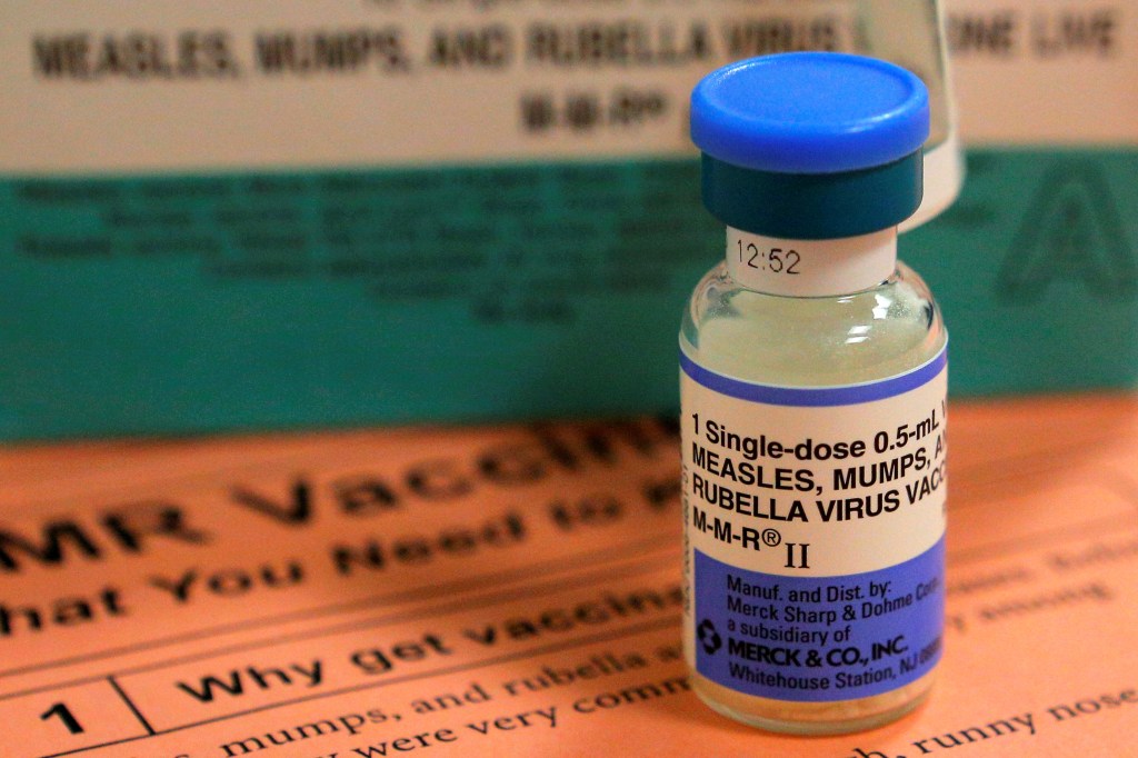 A vial of measles, mumps and rubella vaccine (MMR).