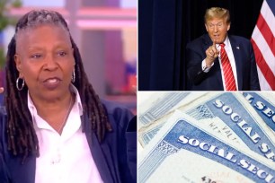 Whoopi Goldberg said Tuesday that former President Trump should be thrown in jail following comments he made about mismanagement of Social Security benefit programs.