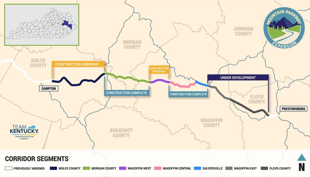 The Magoffin-Floyd segment is planned to create a four-lane, undivided, limited-access highway that spans from US 460 in Salyersville (Magoffin County) to KY 404 in Prestonsburg (Floyd County).