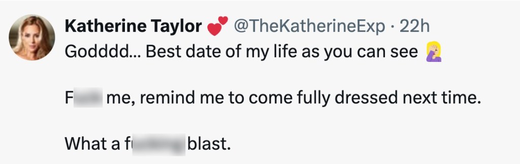 Katherine Taylor confirms she was the fan in question.