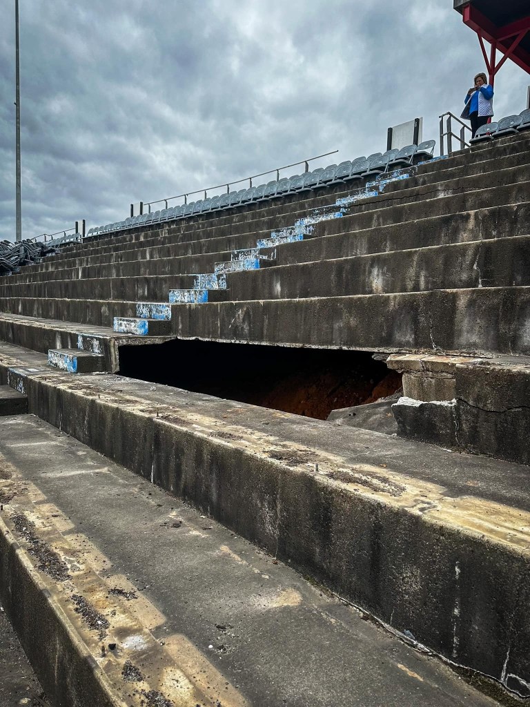 cave beneath grandstands