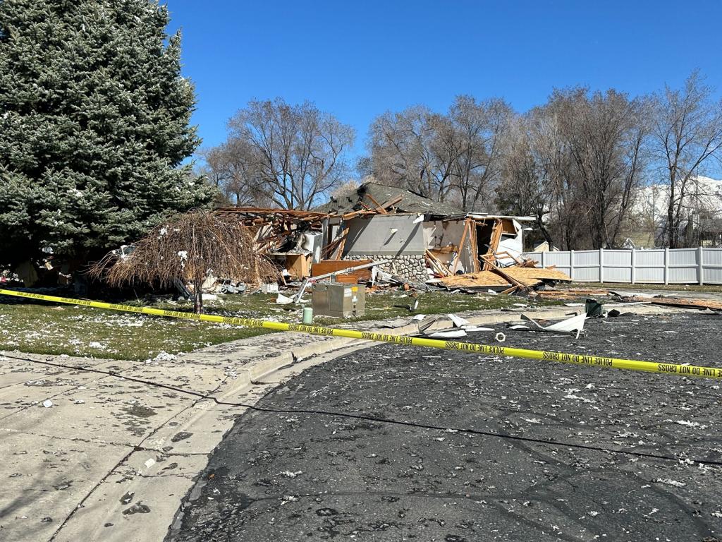 The destroyed home after the explosion.