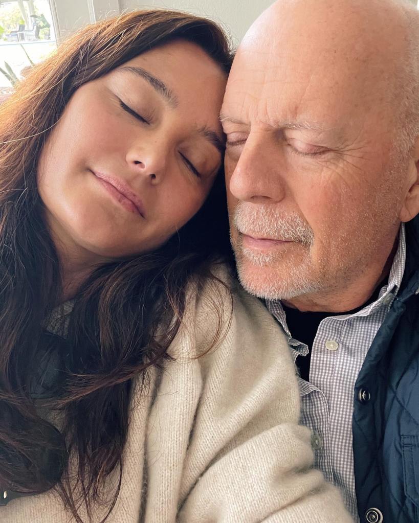 Emma Heming Willis with Bruce Willis. 