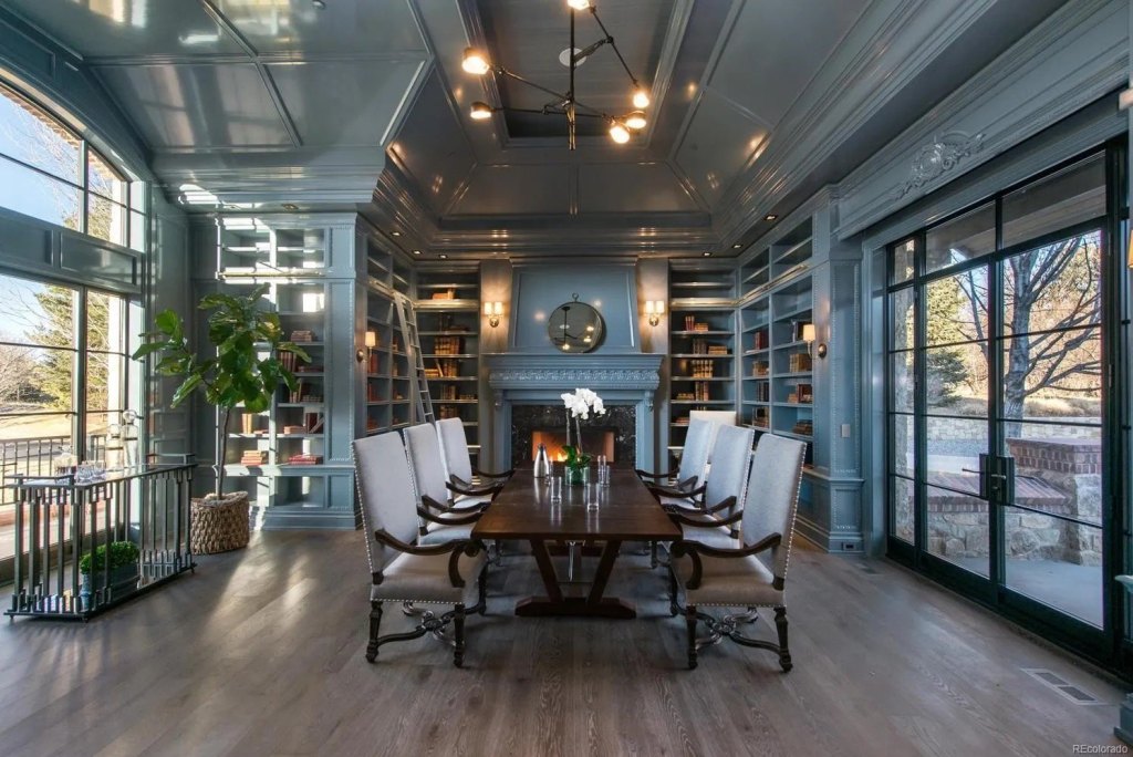 Russell Wilson and Ciara's Denver-area mansion home library.
