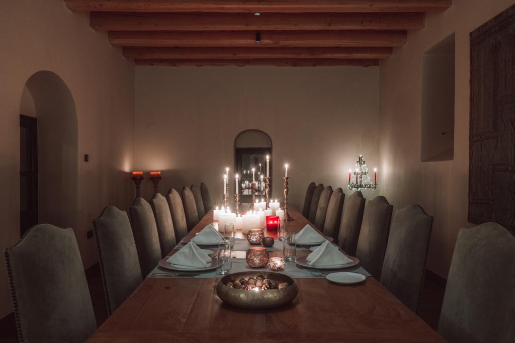 Interior of a dining area.