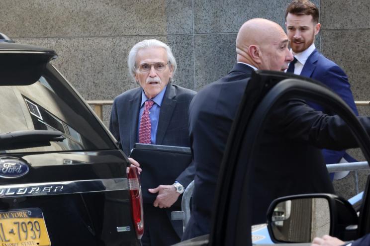 David Pecker leaving 100 Centre Street after testifying in the Trump trial