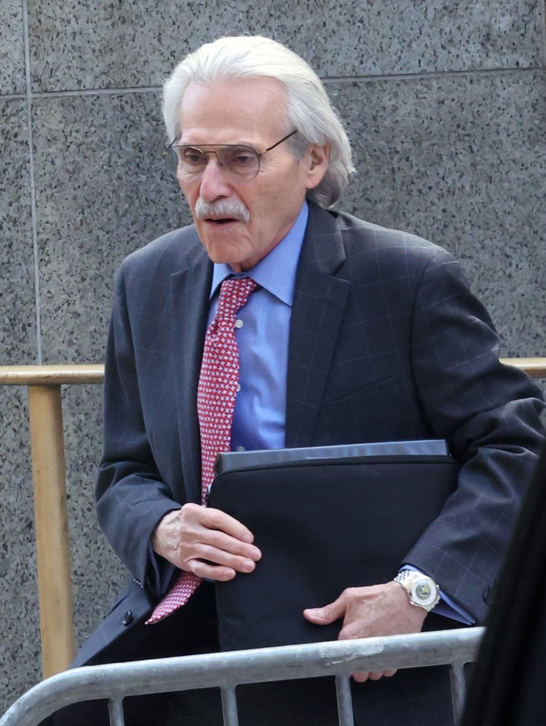 David Pecker leaving 100 Centre Street after testifying in the Trump trial