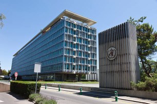 World Health Organization Headquarters Building in Geneva, Switzerland.