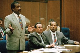 Johnnie Cochran Jr. addressing the court during a hearing for OJ Simpson's murder trial on July 29, 1994 in Los Angeles.