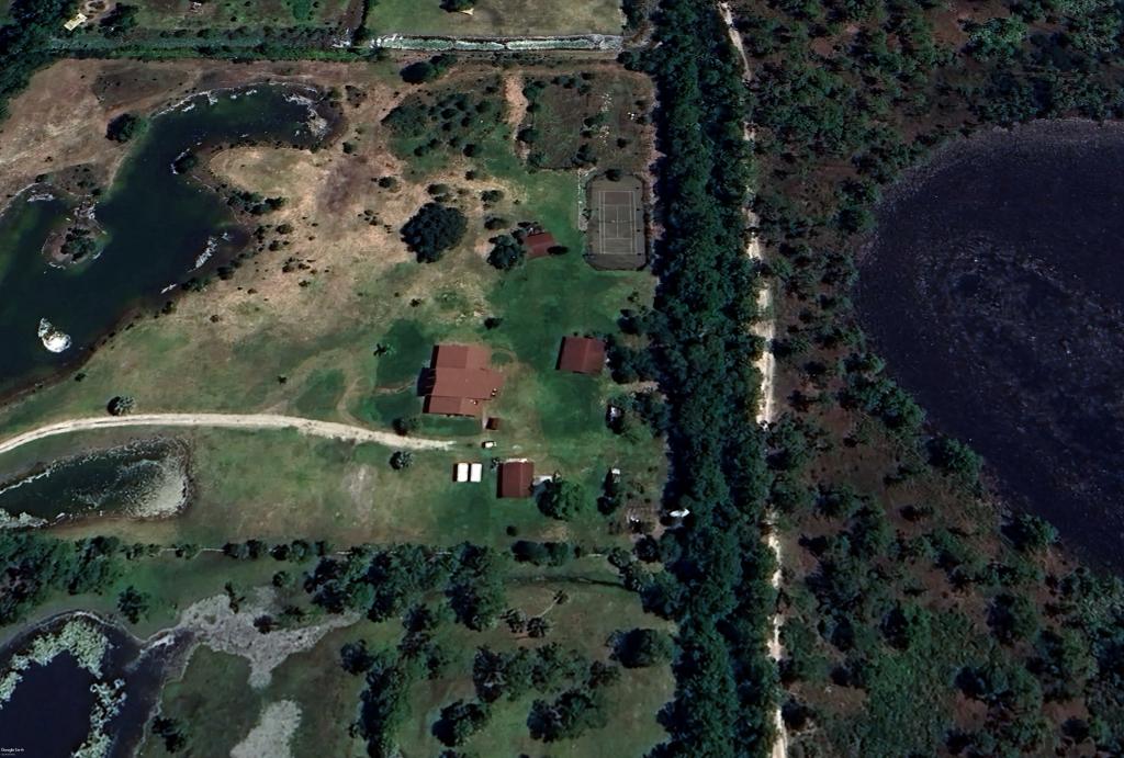 An aerial shot of the 10 acre property. 