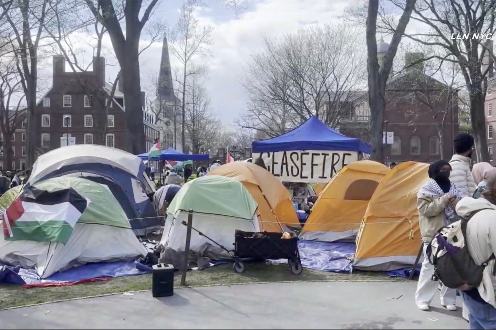 More than a dozen tents popped at the $79,500-a-year college Wednesday -- despite warnings from Harvard admin. 