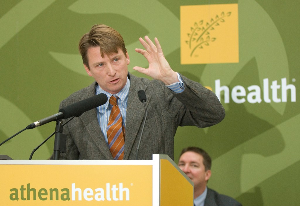 Jonathan Bush giving a speech.