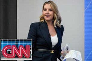 CNN broadcast journalist Poppy Harlow arrives at the Semafor World Economic Summit