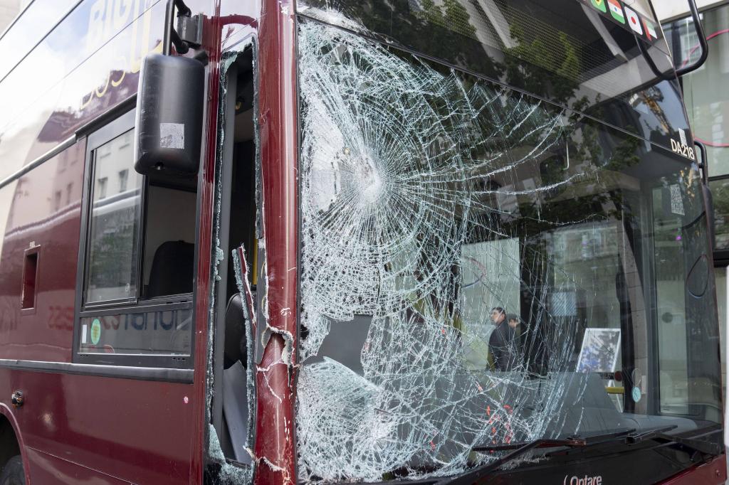 A number of horses, including one soaked in blood, ran amok through London Wednesday.