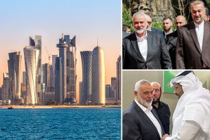 Doha, Qatar, Hamas leaders in suit, Hamas leaders offering condolences in Doha.