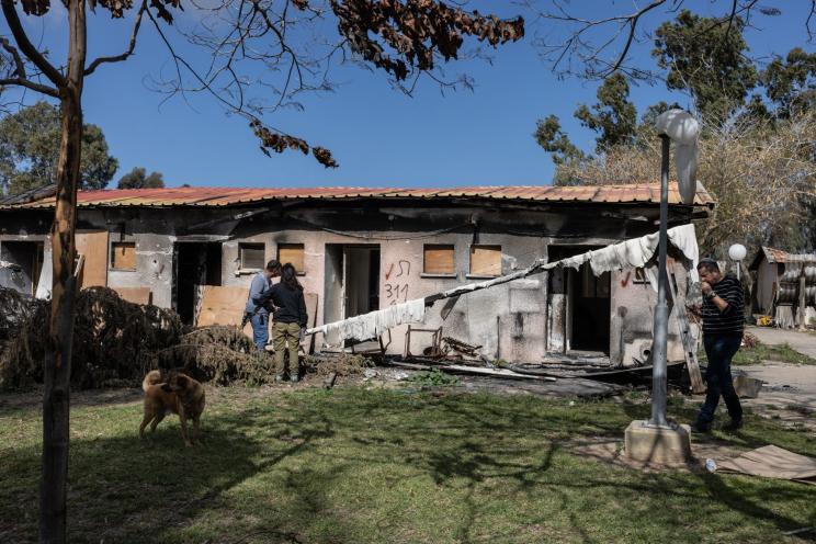 A picture taken on February 14, 2024 in Kibbutz Nirim in southern Israel bordering the Gaza Strip