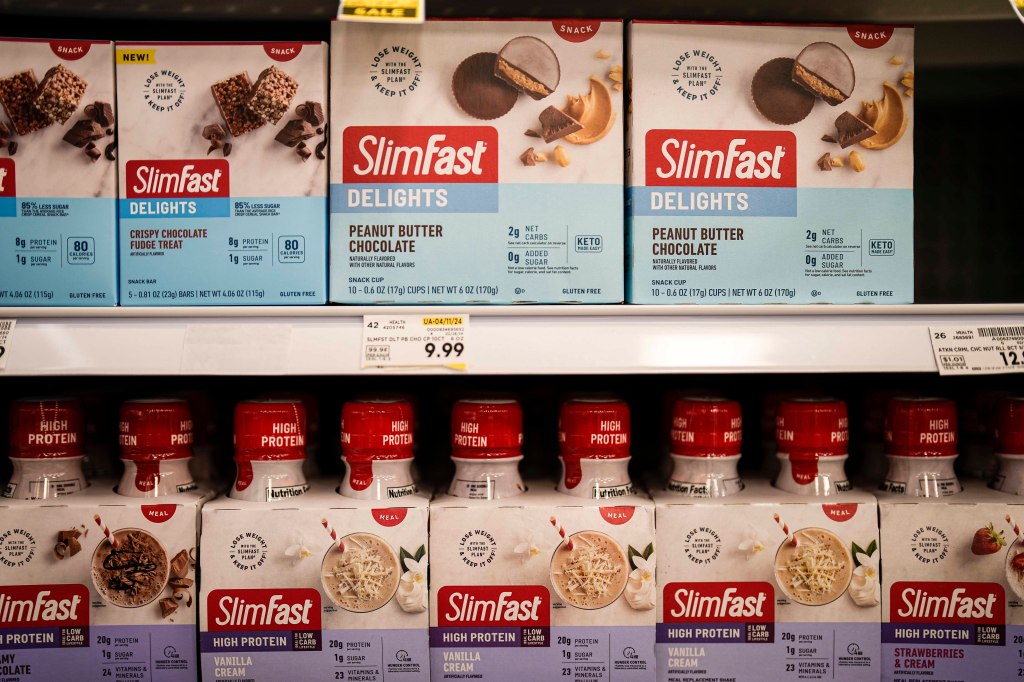 Sales of SlimFast sold at supermarkets have dropped as people turn to weight loss drugs and retailers cut shelf space for diet products, the brand told investors in February.