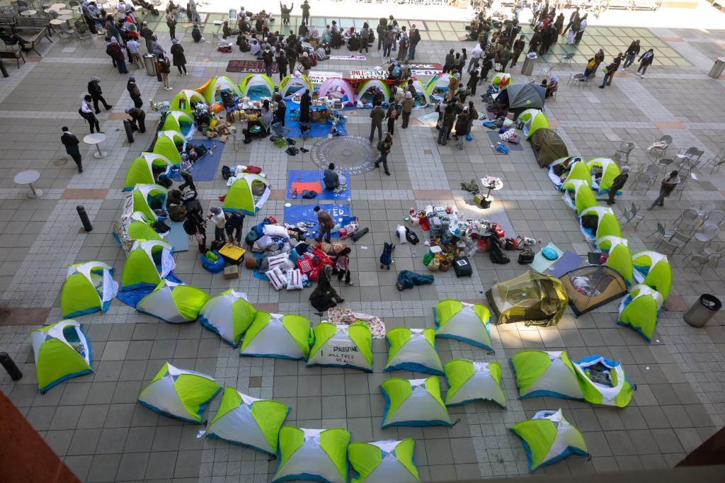 A "Liberated Zone" tent encampment at NYU on April 22, 2204.