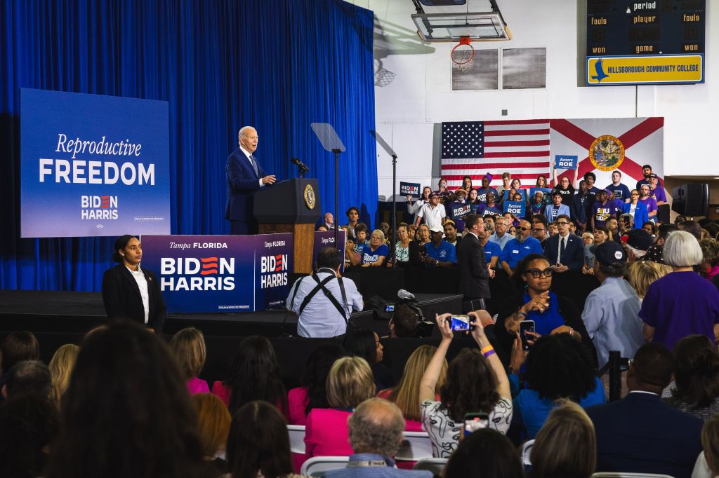 Biden made a campaign stop in Florida on Tuesday to talk about his support for abortion services.