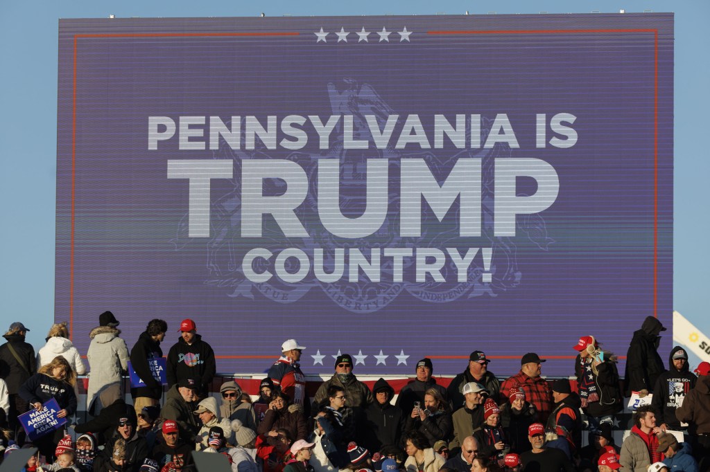 Former US President Donald Trump holds rally in Pennsylvania, Schnecksville, USA - 13 Apr 2024
