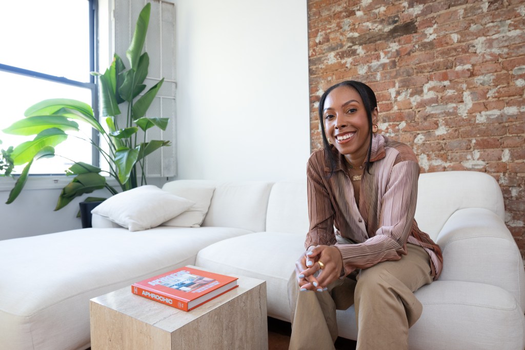 Alexandra Berrocal in a portrait sitting in her living room.