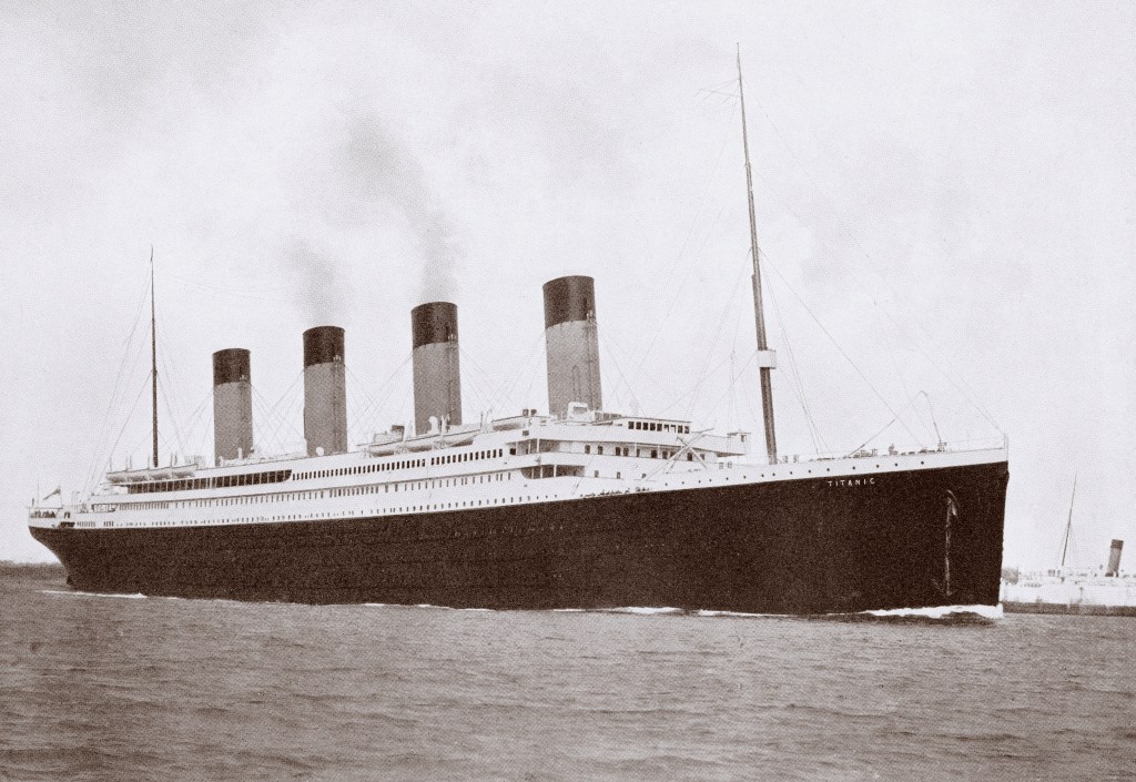 A view of the Titanic before the sinking.