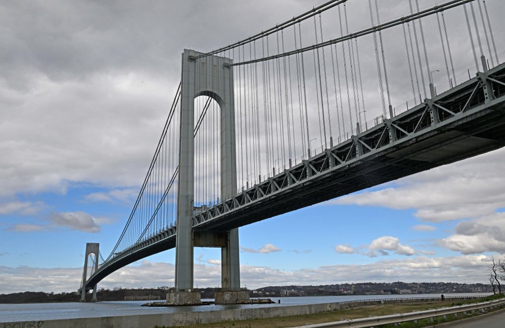 A container ship lost power near the Verrazano-Narrows Bridge on April 6, 2024.