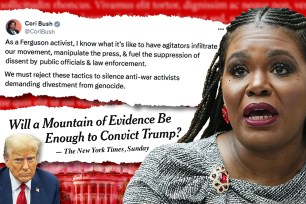 Progressive Rep. Cori Bush claimed that "agitators" have infiltrated the anti-Israel protest on college campuses in order to fuel the "suppression of dissent."