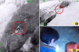 A man was rescued by helicopter from a cliff in California's Golden Gate National Recreation Area after falling up to 60 from a trail, as seen in a heart-pounding video.